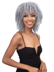 Janet Collection Remy Illusion Human Hair Blend Short Weave 3pcs - AFRO