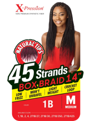 Outre X-Pression Box Braid Medium Natural Tip 45 Strands Crochet Braid