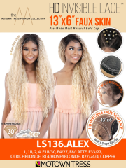 Motown Tress Premium Synthetic 13x6 Faux Skin HD Invisible Lace Wig - LS136.ALEX