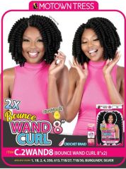 Motown Tress 2X Bounce Wand Curl  Crochet Braid 8"  C.2WAND8
