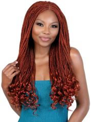 Beshe Pre-Looped Multi Pack Box Braid with French Curly Ends Crochet Braid - CBXFR.4X18