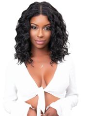 Janet Collection Luscious Remy Indian Human Hair Wet & Wavy HD 360 Lace Wig - FRENCH DEEP