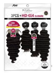 Mane Concept Pristine 11A NEW CRIMP Weave 3PCS with HD 4x4 Lace Closure (PEW4403)