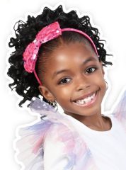 Motown Tress Kidikidi Drawstring Ponytail PRINCESS CURL 8" Deep Curl