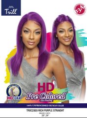 Mane Concept Trill 13A Human Hair HD Pre-Colored 13x4 Lace Front Wig - RICH PURPLE STRAIGHT