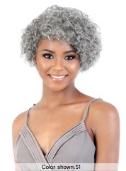 Motown Tress Human Hair Silver Gray Hair Collection Wig - SH.FIT