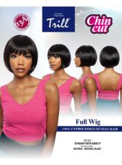 Mane Concept Trill 13A 100% Unprocessed Human Hair Full Wig - STRAIGHT WITH BANG 8"(TR1331)