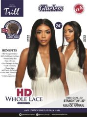 Mane Concept 100% Unprocessed Human Hair Trill Glueless HD Whole Lace Wig - STRAIGHT 24"-32"(TRH410424-32)