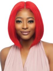 Mane Concept Trill 13A Human Hair HD 6" Deep Pre-Colored Lace Front Wig - RED STRAIGHT BOB 
