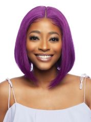 Mane Concept Trill 13A Human Hair HD 6" Deep Pre-Colored Lace Front Wig - RICH PURPLE STRAIGHT BOB 