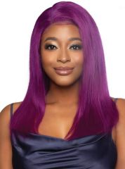 Mane Concept Trill 13A Human Hair HD Pre-Colored Lace Front Wig - RICH PURPLE STRAIGHT