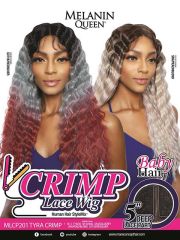 Mane Concept Melanin Queen Crimp Human Hair Blend Lace Front Wig - TYRA CRIMP