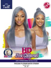 Mane Concept Trill 13A Human Hair HD Pre-Colored 13x4 Lace Front Wig - PLATINUM WATER STRAIGHT