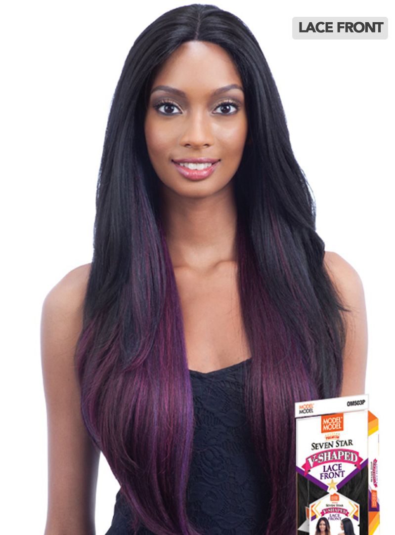 MODEL MODEL Synthetic PREMIUM SEVEN STAR V SHAPED LACE FRONT WIG EV 003